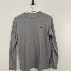 Patagonia Capalene Long Sleeve Crewneck Shirt - Light Gray